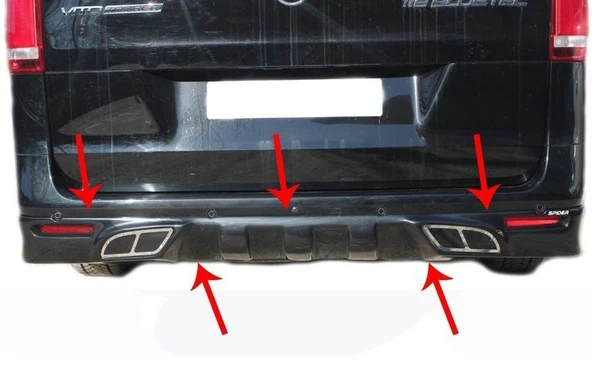 Mercedes Vito Uyumlu Arka Tampon Altı Fiber 2015 Ve Sonrası ürün görseli 1