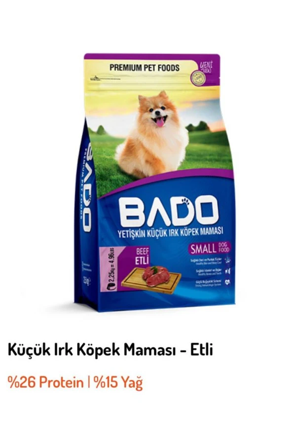 Bado Küçük Irk Sığır Etli Yetişkin Köpek Maması 2.25 KG ürün görseli 1
