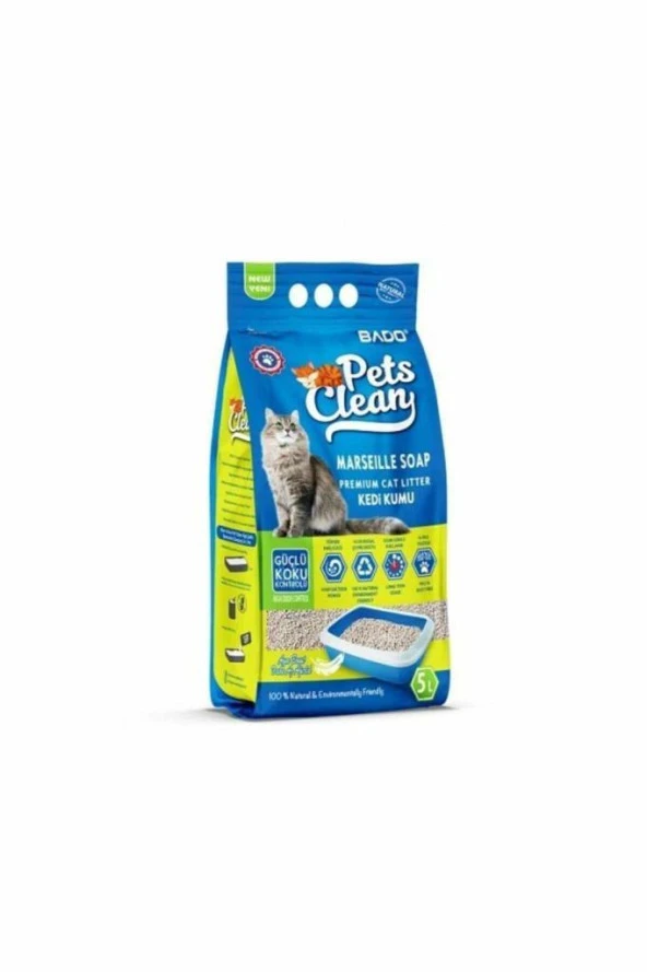 Bado Pets Clean Marsilya Sabun Kokulu Kedi Kumu 5 L ürün görseli 1