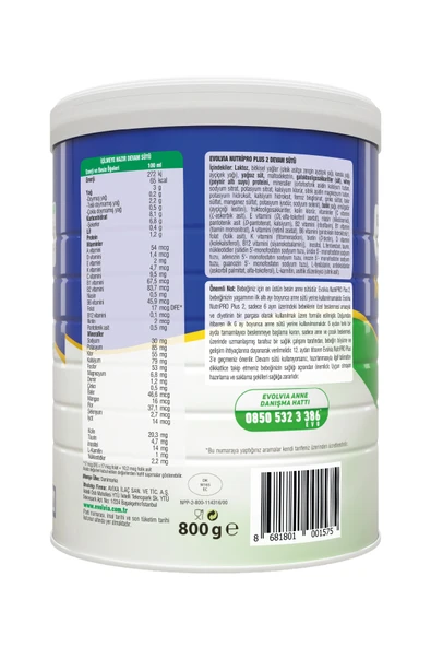 Evolvia PLUS 2 Bebek Maması 800 gr - Resim 6