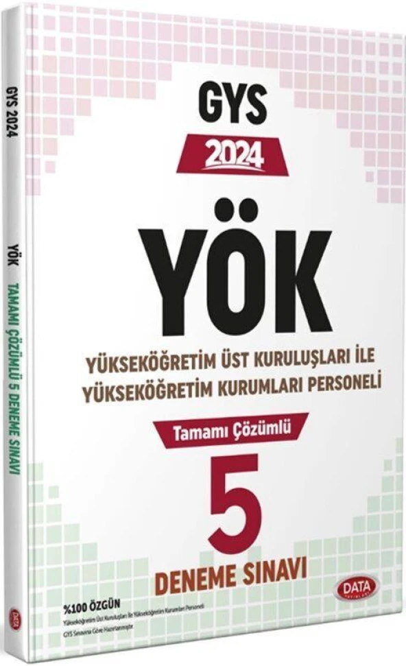 YÖK Üst Kuruluşları ile YÖK Personeli GYS Tamamı Çözümlü 5 Deneme Sınavı Data Yayınları ürün görseli 1