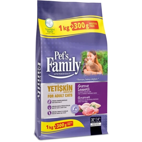 Pet's Family 1000+300  Gr Kedi Maması Gurme ürün görseli 1