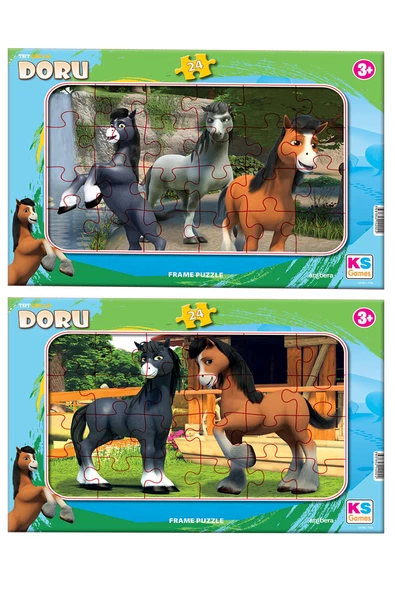 Ks Games TRT Çocuk Doru 24 parça 2 li Frame Puzzle/Yapboz Set ürün görseli 1