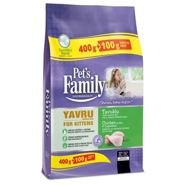 Pet's Family 400+100  Gr Yavru Kedi Tavuklu ürün görseli 1
