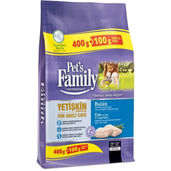 Pet's Family 400 +100 Gr Kedi Maması Balıklı ürün görseli 1