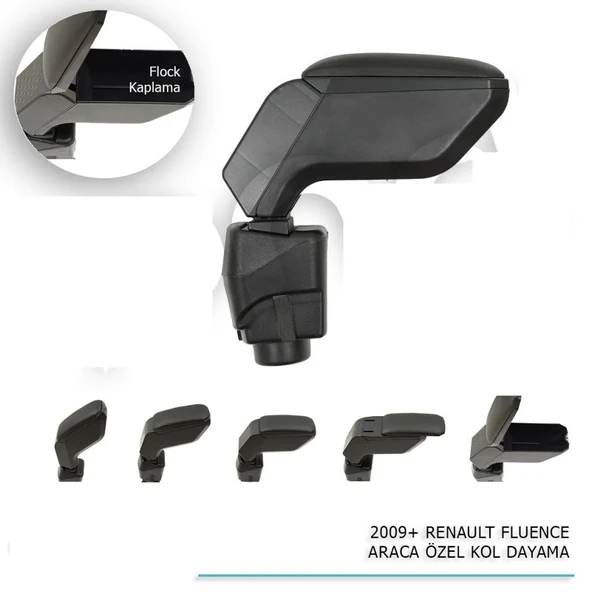 Renault Fluence Uyumlu Araca Özel Kol Dayama Siyah 2009+ Parça ürün görseli 1