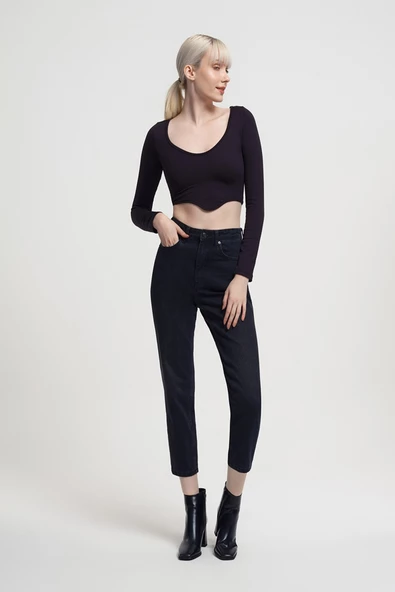 Loft 2034145 Mom Antrasit Kadın Kot  Pantolon ürün görseli 1