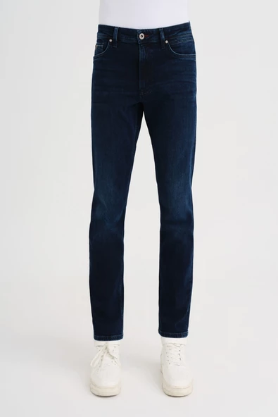 Loft 2033783 Koyu Mavi Erkek Terry Brown Slim Fit Normal Bel Daralan Paça Kot Pantolon ürün görseli 1
