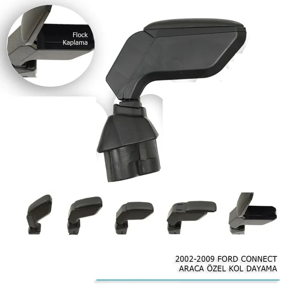 Ford Connect Uyumlu Araca Özel Kol Dayama Siyah 2002-2009 Parça ürün görseli 1