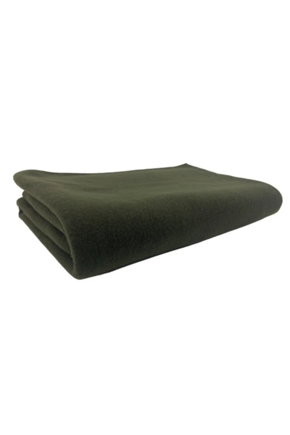 Tek Kişilik Haki Yeşil Polar Battaniye Mevsimlik Ince Polar Örtü 150 Cm X 190 Cm ürün görseli 1