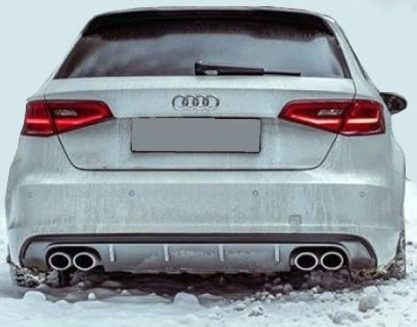 Audi A3 8V için Hatchback 2012 - 2016 S3 Arka Tampon Eki - Difüzör (Plastik) ürün görseli 1