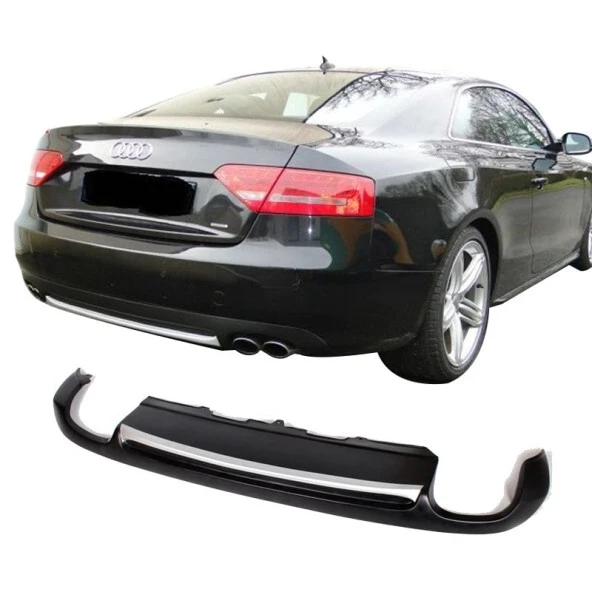 Audi A5 8P3 için Coupe 2012 - 2016 Arka Tampon Eki - Difüzör (Plastik) ürün görseli 1