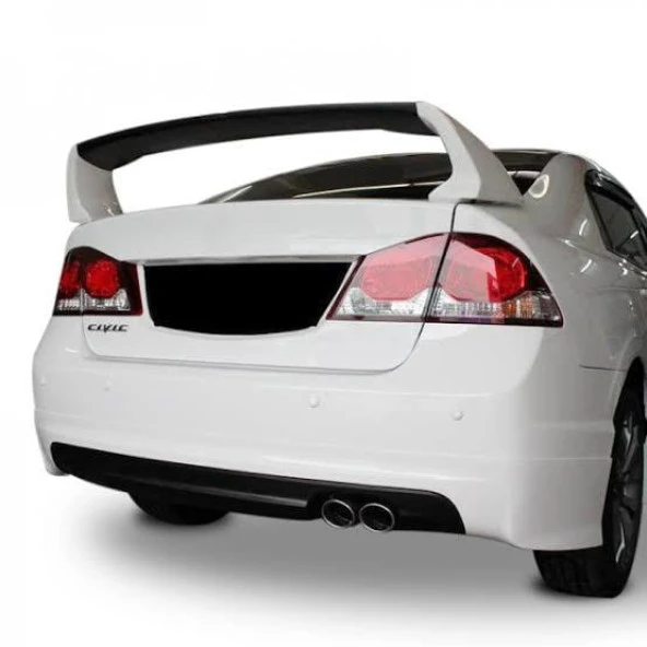Honda Civic Fd6 için (2006-2011) Mugen Arka Tampon Eki - Difüzör (Plastik) ürün görseli 1