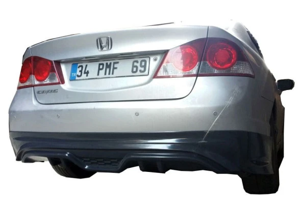 Honda Civic Fd6 için (2006-2011) Custom Arka Tampon Eki - Difüzör (Plastik) ürün görseli 1