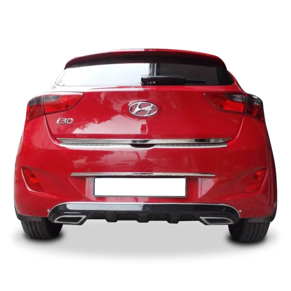 Hyundai İ30 (2011-2016) için Egzoz Görünümlü Arka Tampon Eki - Difüzör (Plastik) ürün görseli 1