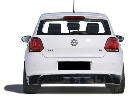 Volkswagen Polo 6R için (2010-2017) R400 Style Arka Tampon Eki - Difüzör (Plastik) ürün görseli 1