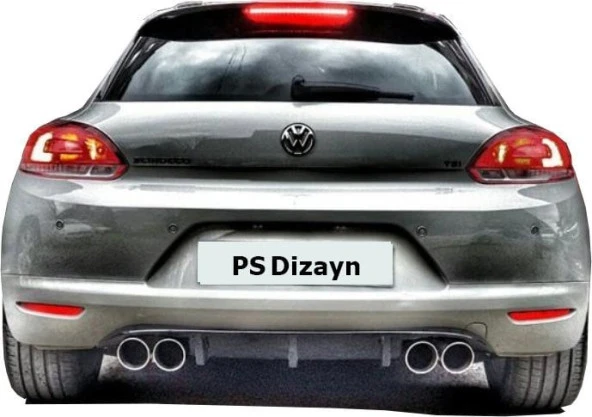 Volkswagen Scirocco (2009-2014) için Makyajsız Ps Arka Tampon Eki - Difüzör (Plastik) ürün görseli 1