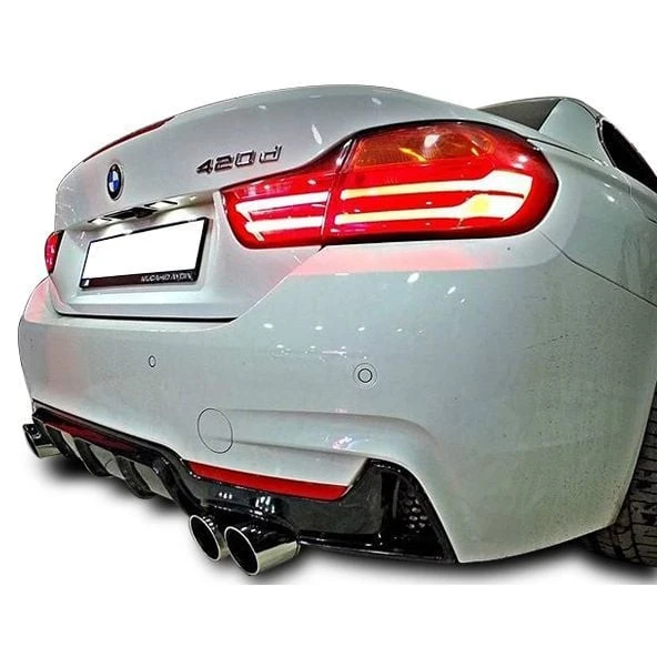 Bmw 4 Serisi için F32 F33 F36 M-Performance Sağ-Sol Cift Çıkış Arka Tampon Eki - Difüzör (Plastik) ürün görseli 1