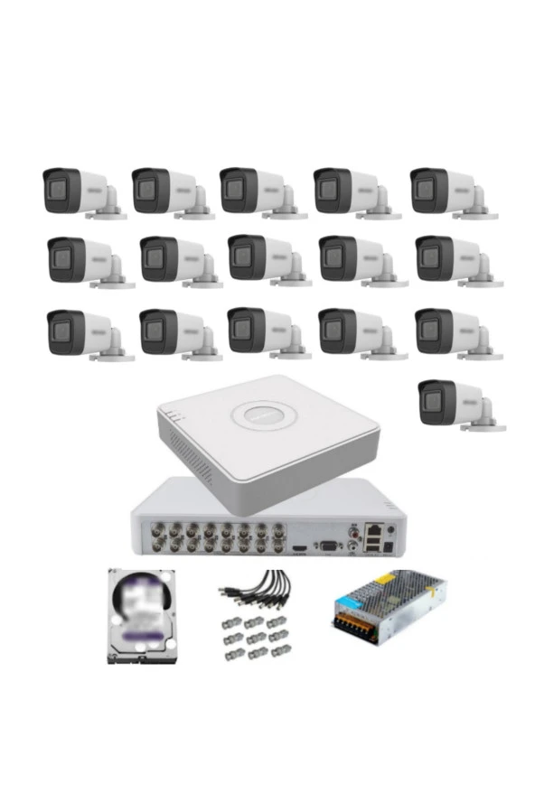 Haıkon 16 Kameralı Güvenlik Kamera Hazır Set 2 Tb Hdd 7/24 -2tb Kayıt Kapasiteli Sistem ürün görseli 1