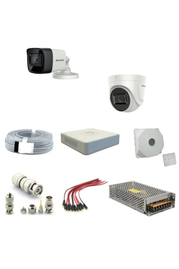 Dvr 2 Adet Kamera 2mp 1080p Fullhd Güvenlik Kamera Seti ürün görseli 1