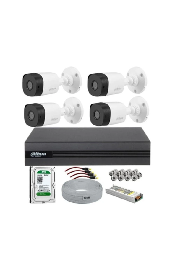 Dahua 4'lü Kameralı Güvenlik Kamerası Full Set Tak Çalıştır ürün görseli 1