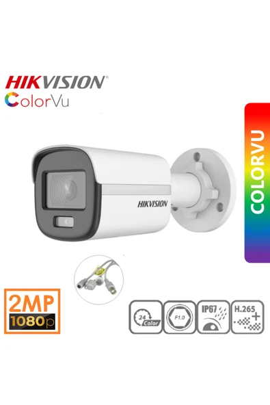Bullet Ds-2ce10df0t Gece Renkli 2mp Ahd Kamera 3.6mm Colorvu H.265 ürün görseli 1
