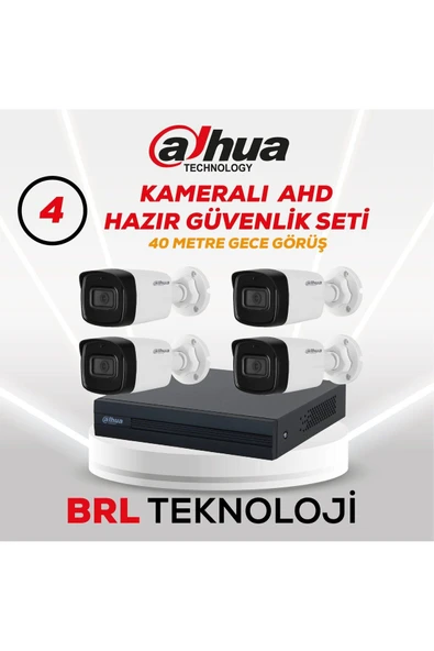 4 Kameralı 40 Metre Gece Görüşlü Fullhd Güvenlik Kamera Seti ürün görseli 1