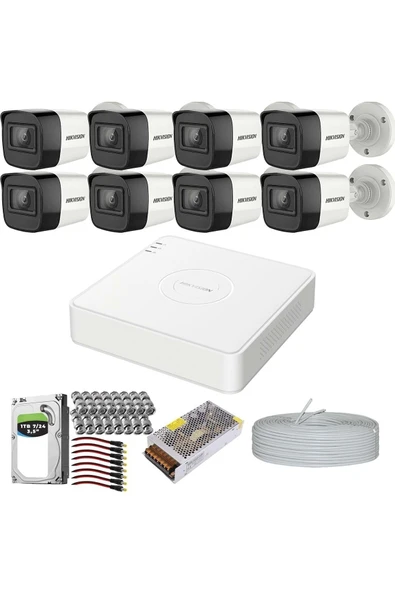 HİKVİSİON Haıkon 8 Kameralı Güvenlik Kamera Sistemi Hazır Set 500 GB Hdd ürün görseli 1