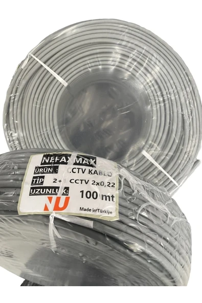 100 Metre Güvenlik Kamera Kablosu 2+1 0.22 Cctv Kablo ürün görseli 1