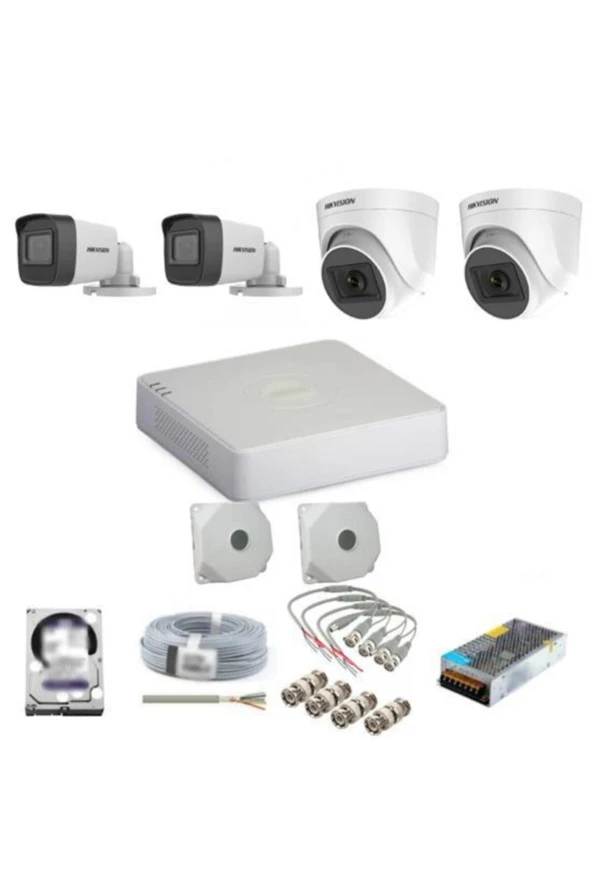 HİKVİSİON 4 Kameralı Güvenlik Kamera Seti 500GB ürün görseli 1