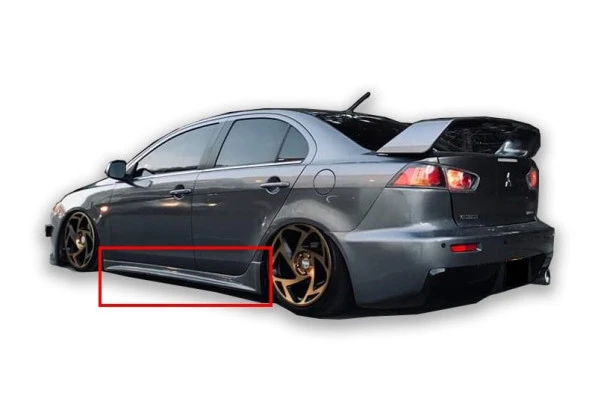 Mitsubishi Lancer 2009 için Sonrası Evo 10 Yan Marşpiyel Seti (Plastik) ürün görseli 1