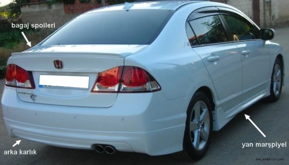 Honda Civic Fd6 için Mugen Arka Ek ürün görseli 1