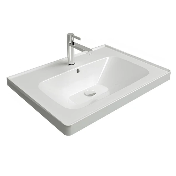 Newarc Newline Etajer Uyumlu Beyaz Lavabo 50x38 Cm NEW.L.050 ürün görseli 1