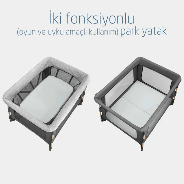 Maxi Cosi Swift 3'ü Bir Arada Beşik Seyahat Yatağı Oyun Parkı Beyond Graphite Eco ürün görseli 1