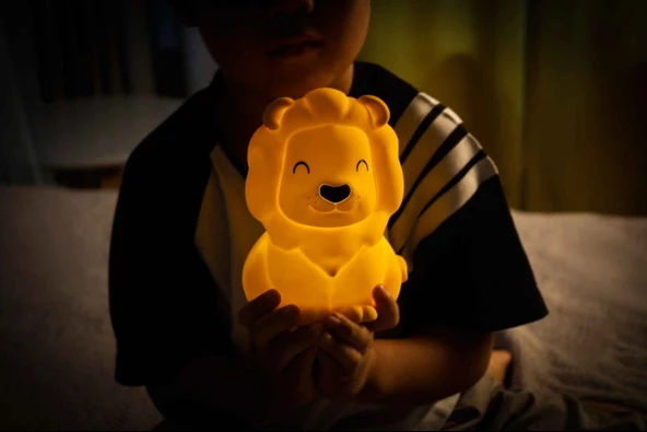 Dhink Silikon Gece Lambası Aslan Sarı - Resim 8
