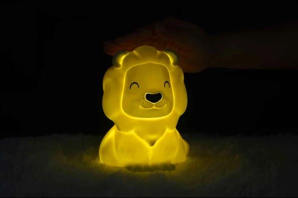 Dhink Silikon Gece Lambası Aslan Sarı - Resim 2