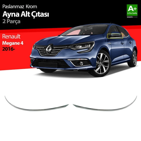 Renault Megane 4 için Krom Ayna Alt Çıtası 2 Parça 2016 Üzeri ürün görseli 1