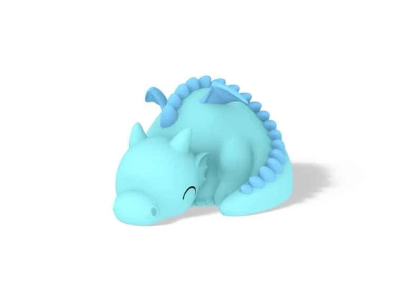 Dhink Silikon Gece Lambası Dragon Mavi - Resim 6