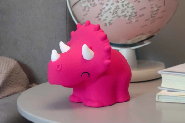 Dhink Silikon Gece Lambası  Triceratops Pembe - Resim 8
