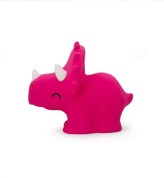 Dhink Silikon Gece Lambası  Triceratops Pembe - Resim 2