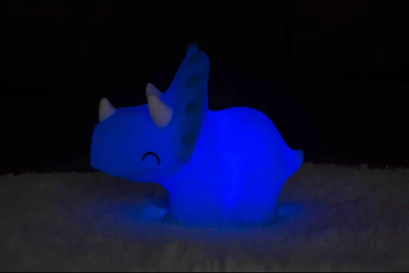 Dhink Silikon Gece Lambası  Triceratops Pembe - Resim 6