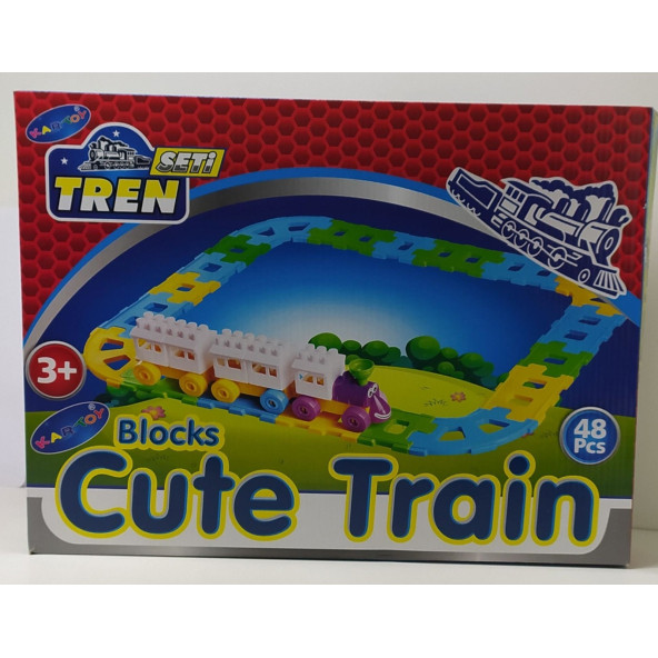 KARTOY 48 Parça Puzzle Eğitici Tren ve Demiryolu Seti ürün görseli 1