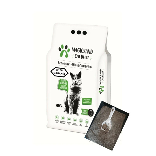 Magic Sand Yeni Nesil Organik Ekstra Topaklanan Ekonomik Boy Doğal Kedi Kumu ürün görseli 1