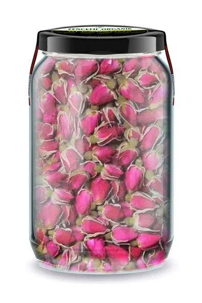 Tomurcuk Kırmızı Gül Kurusu Bi Kavanoz 660 cc. Cam Kavanozda Koyu Pembe Tomurcuk Gül Dried Rose Bud ürün görseli 1