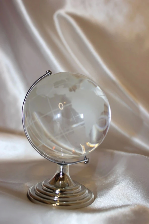 Kristal Küre Dünya Cam 8 cm Küre - Resim 6