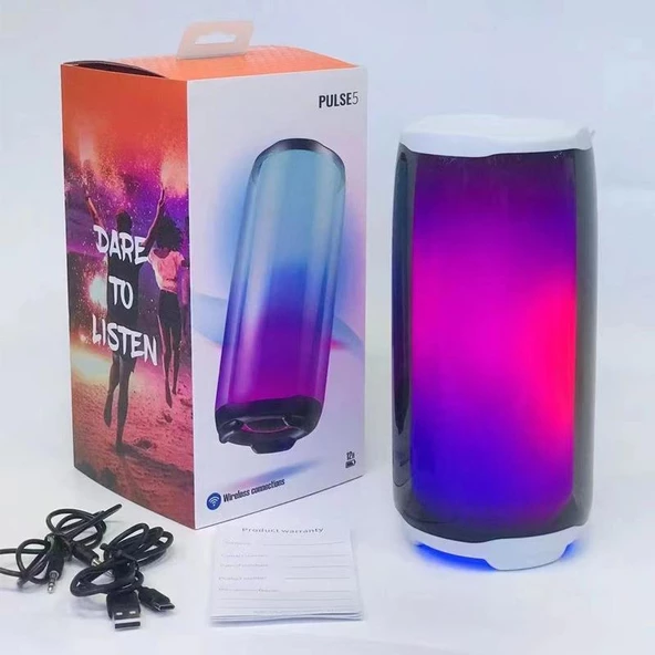 Torima PLUSE5 Taşınabilir Rgb Ledli Bluetooth Hoparlör Beyaz ürün görseli 1