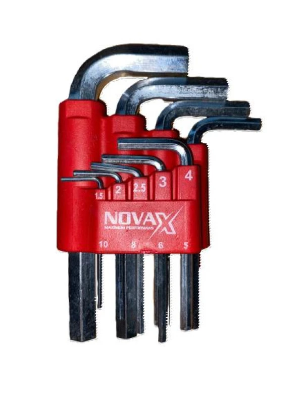 Novax Hex Alyan Anahtar Kısa 9lu Set ürün görseli 1