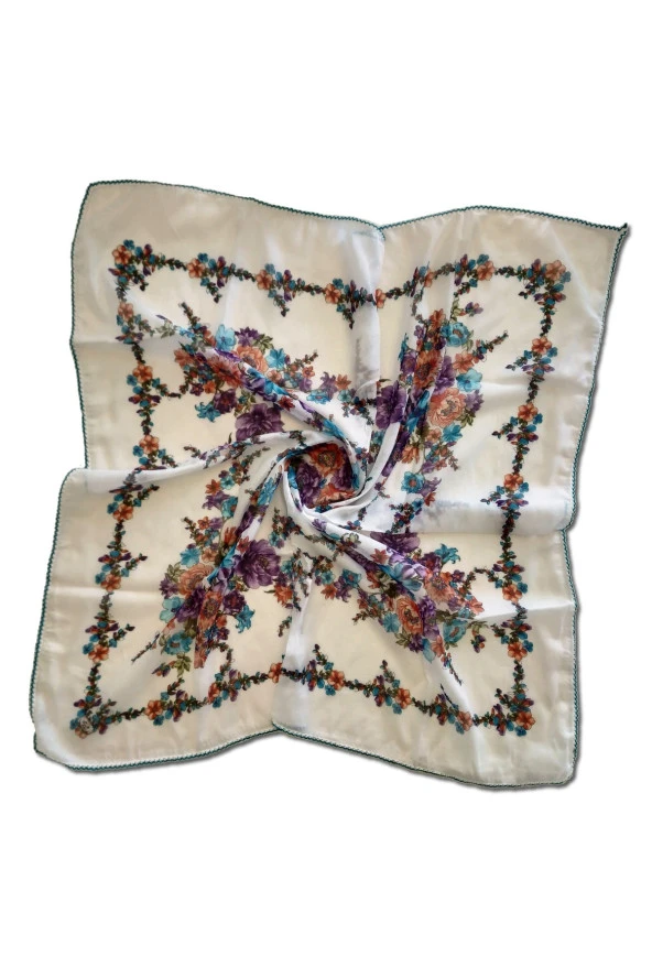 Mürdüm Yazma, Yemeni, Tülbent, 100x100cm, Kenarları Kroşetalı, Tamamen Pamuklu, Terletmez, ürün görseli 1