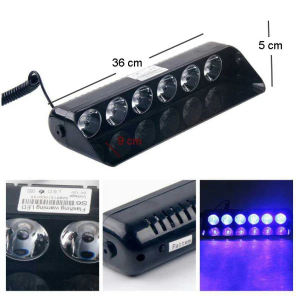 Cam İçi Çakar için Lamba Uzaktan Kumandalı 27 LED 27W 12V Kırmızı-Beyaz-Mavi / Lapa521 ürün görseli 1