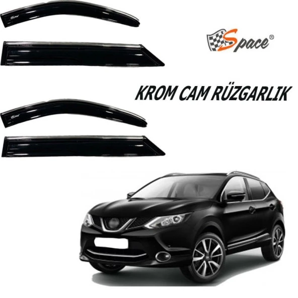 Krom Cam Rüzgarlığı Nissan Qashqai 2016-2021için / Caru403 ürün görseli 1